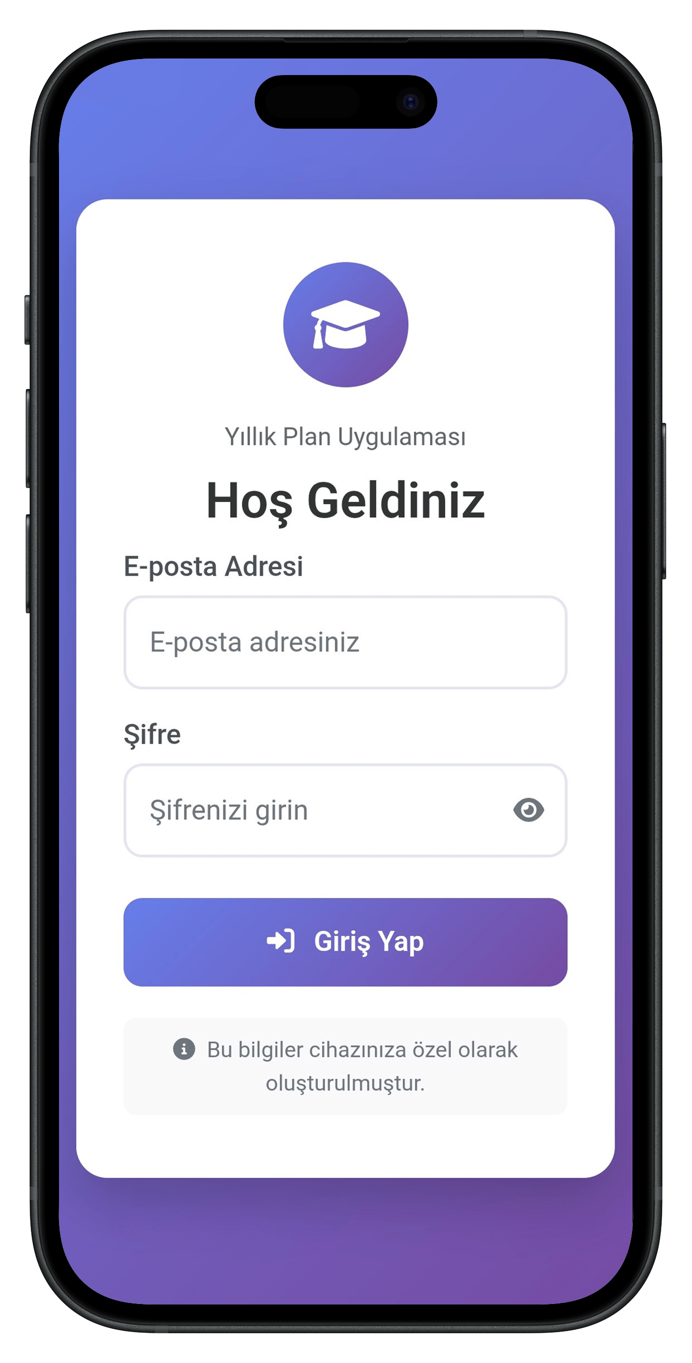 Yıllık Plan Giriş Sayfası